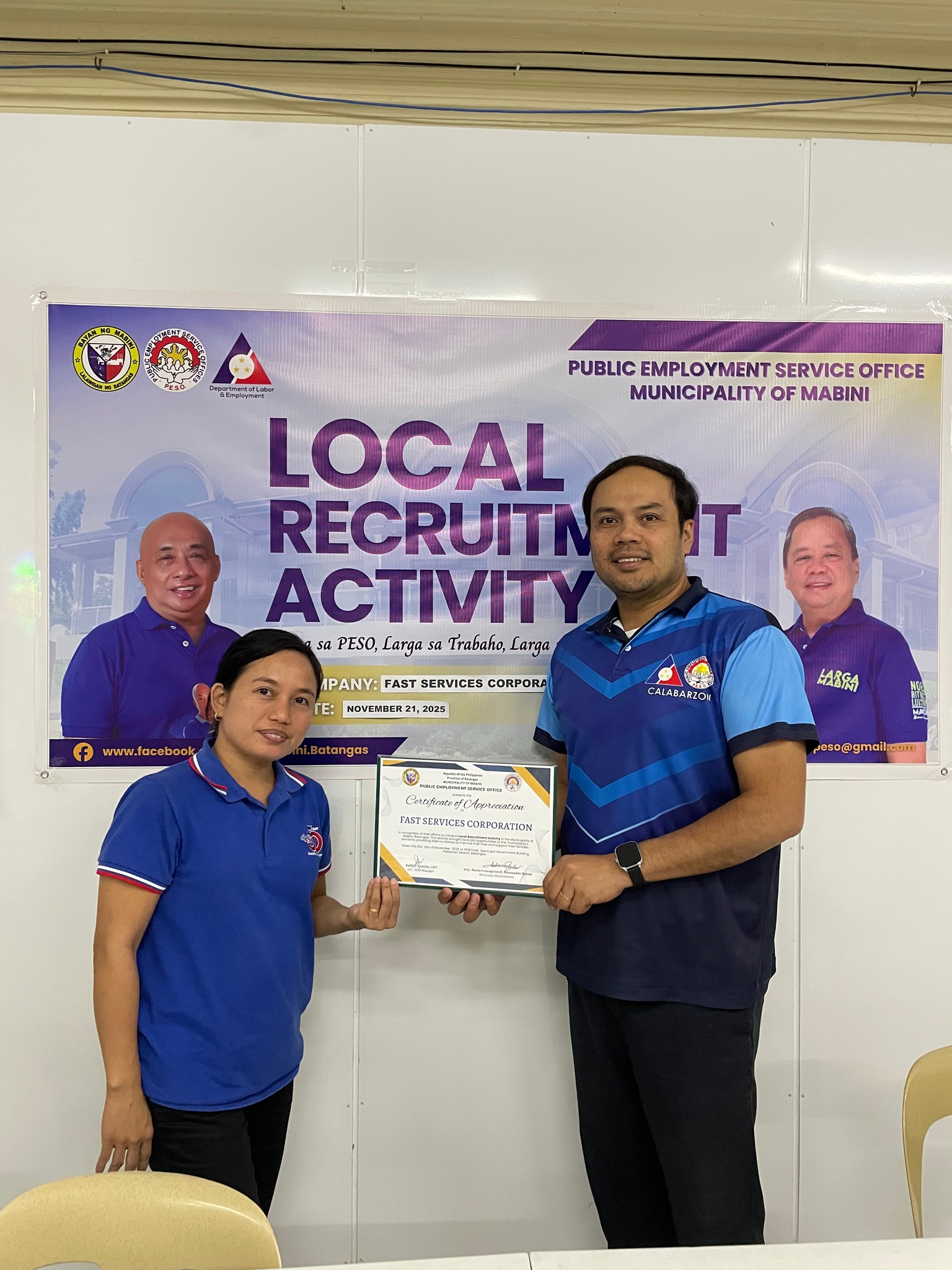 PESO Mabini staff assisting job seekers